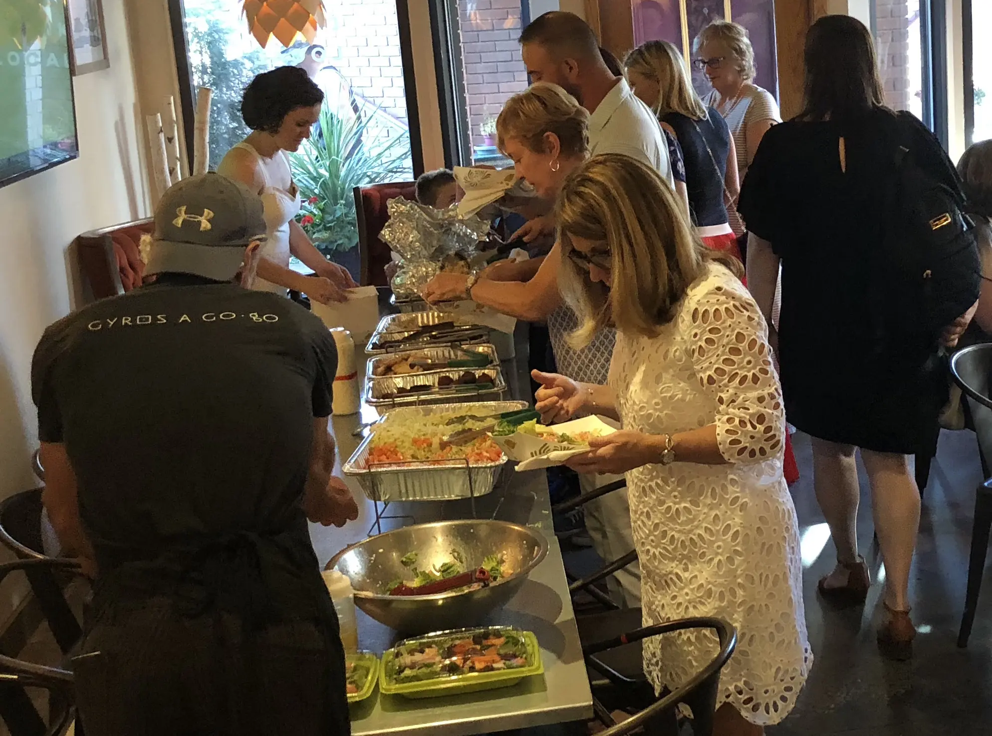 A build-your-own catering spread